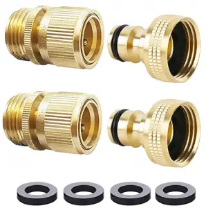 HQMPC Garden Hose Quick Connect Solid Brass Quick Connector Garden Hose Fitting Water Hose Connectors 